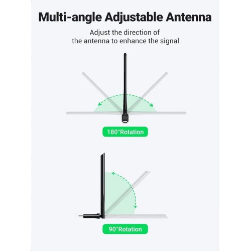 Купить Wi-Fi адаптер Ugreen CM496 AC650 USB Adapter (90339) Black - цена в Харькове, Киеве, Днепре, Одессе
в интернет-магазине Telemart фото