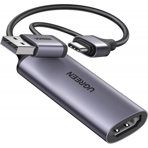 Купить Устройство видеозахвата Ugreen CM716 USB Type-C/USB-A to HDMI 4K (25854) Gray - цена в Харькове, Киеве, Днепре, Одессе
в интернет-магазине Telemart фото