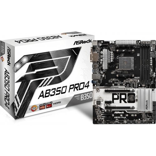 Купить Материнская плата AsRock AB350 Pro4 (sAM4, AMD B350) (Восстановлено продавцом, 675205) с проверкой совместимости: обзор, характеристики, цена в Киеве, Днепре, Одессе, Харькове, Украине | интернет-магазин TELEMART.UA фото