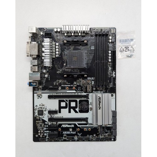 Купить Материнская плата AsRock AB350 Pro4 (sAM4, AMD B350) (Восстановлено продавцом, 675205) с проверкой совместимости: обзор, характеристики, цена в Киеве, Днепре, Одессе, Харькове, Украине | интернет-магазин TELEMART.UA фото