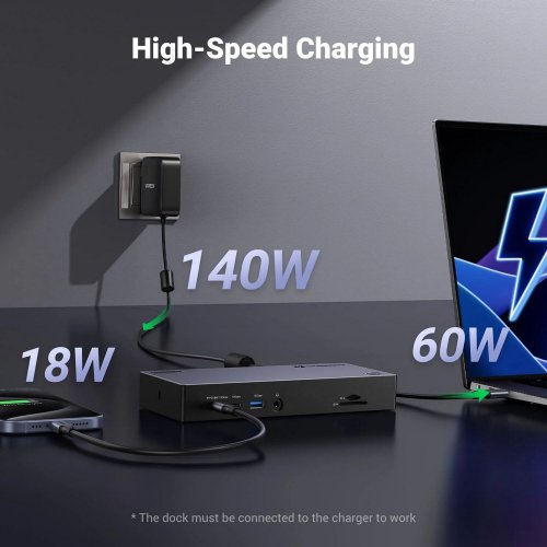 Купить USB-хаб Ugreen U709 Revodok Max 313 Thunderbolt 4 Docking Station 13 in 1 (25085EU) Black - цена в Харькове, Киеве, Днепре, Одессе
в интернет-магазине Telemart фото