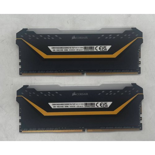 Озп Corsair DDR4 16GB (2x8GB) 3200Mhz Vengeance RGB Pro Black TUF Gaming Edition (CMW16GX4M2C3200C16-TUF) (Відновлено продавцем, 675376) купити з перевіркою сумісності: огляд, характеристики, ціна у Києві, Львові, Вінниці, Хмельницькому, Івано-Франківську, Україні | інтернет-магазин TELEMART.UA фото