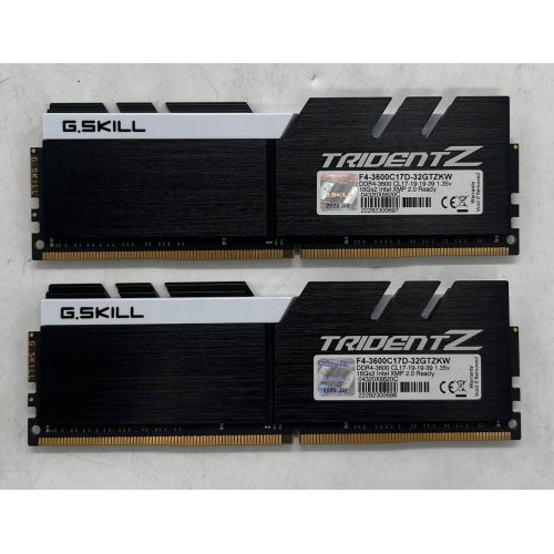 Купить Озу G.Skill DDR4 32GB (2x16GB) 3600Mhz Trident Z (F4-3600C17D-32GTZKW) Black/White (Восстановлено продавцом, 675377) с проверкой совместимости: обзор, характеристики, цена в Киеве, Днепре, Одессе, Харькове, Украине | интернет-магазин TELEMART.UA фото