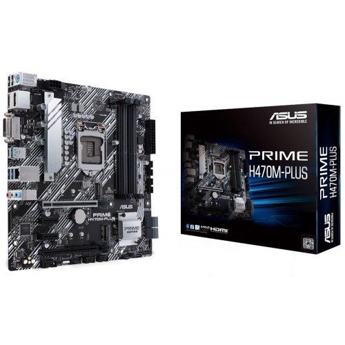 Купить Материнская плата Asus PRIME H470M-PLUS (s1200, Intel H470) (Восстановлено продавцом, 675409) с проверкой совместимости: обзор, характеристики, цена в Киеве, Днепре, Одессе, Харькове, Украине | интернет-магазин TELEMART.UA фото