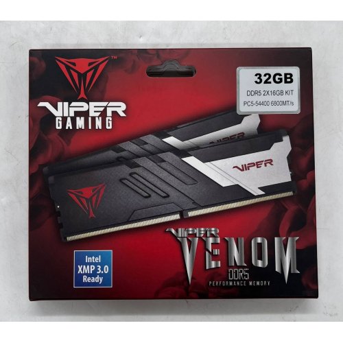 Купить Озу Patriot DDR5 32GB (2x16GB) 6800Mhz Viper Venom (PVV532G680C34K) (Восстановлено продавцом, 675505) с проверкой совместимости: обзор, характеристики, цена в Киеве, Днепре, Одессе, Харькове, Украине | интернет-магазин TELEMART.UA фото