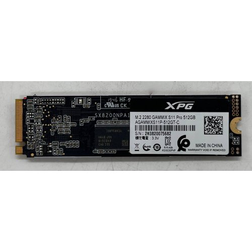 Купить Ssd-диск ADATA XPG GAMMIX S11 Pro 3D NAND TLC 512GB M.2 (2280 PCI-E) NVMe 1.3 (AGAMMIXS11P-512GT-C) (Восстановлено продавцом, 675537) с проверкой совместимости: обзор, характеристики, цена в Киеве, Днепре, Одессе, Харькове, Украине | интернет-магазин TELEMART.UA фото