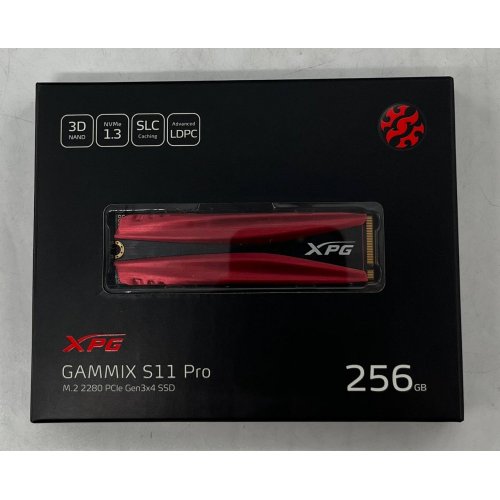 Купить Ssd-диск ADATA XPG GAMMIX S11 Pro 3D NAND TLC 256GB M.2 (2280 PCI-E) NVMe 1.3 (AGAMMIXS11P-256GT-C) (Восстановлено продавцом, 675540) с проверкой совместимости: обзор, характеристики, цена в Киеве, Днепре, Одессе, Харькове, Украине | интернет-магазин TELEMART.UA фото