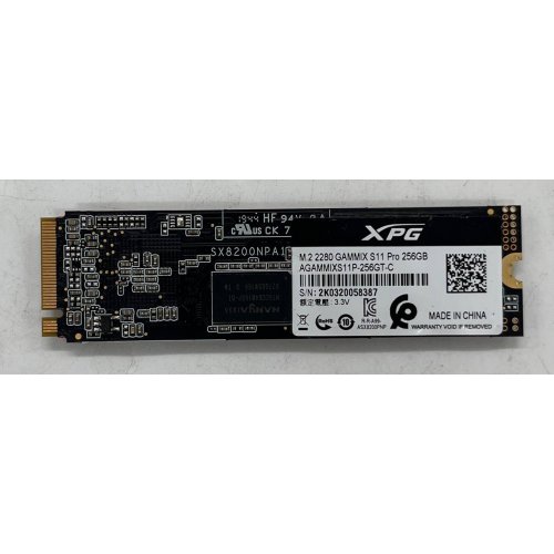 Ssd-диск ADATA XPG GAMMIX S11 Pro 3D NAND TLC 256GB M.2 (2280 PCI-E) NVMe 1.3 (AGAMMIXS11P-256GT-C) (Відновлено продавцем, 675540) купити з перевіркою сумісності: огляд, характеристики, ціна у Києві, Львові, Вінниці, Хмельницькому, Івано-Франківську, Україні | інтернет-магазин TELEMART.UA фото