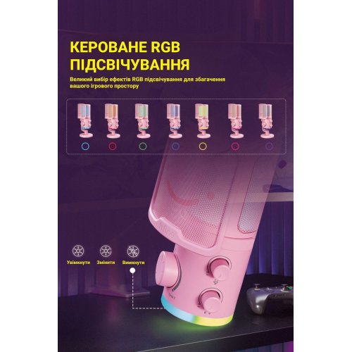 Купити Мікрофон Fifine TAM6 Pink - ціна в Києві, Львові, Вінниці, Хмельницькому, Франківську, Україні | інтернет-магазин TELEMART.UA фото