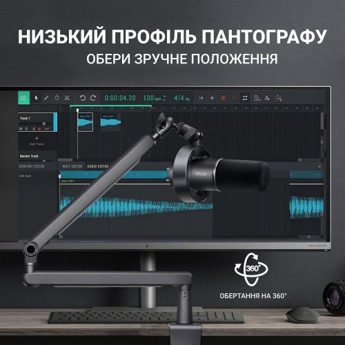 Купить Микрофон Fifine T688 Black - цена в Харькове, Киеве, Днепре, Одессе
в интернет-магазине Telemart фото