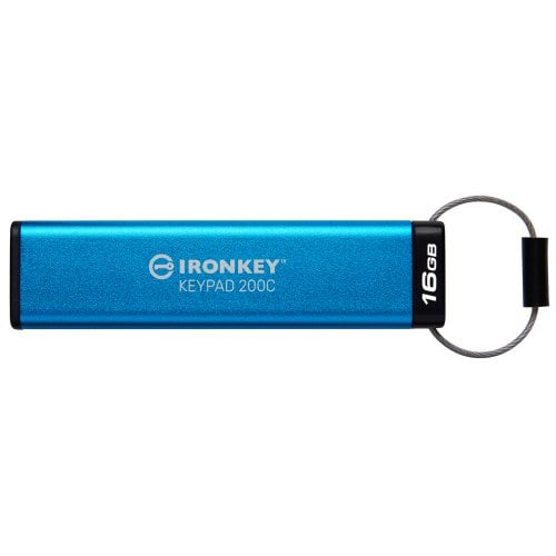 Купить Накопитель Kingston IronKey Keypad 200 16GB USB 3.2 Type-C (IKKP200C/16GB) Blue - цена в Харькове, Киеве, Днепре, Одессе
в интернет-магазине Telemart фото