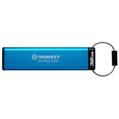 Купить Накопитель Kingston IronKey Keypad 200 32GB USB 3.2 Type-C (IKKP200C/32GB) Blue - цена в Харькове, Киеве, Днепре, Одессе
в интернет-магазине Telemart фото