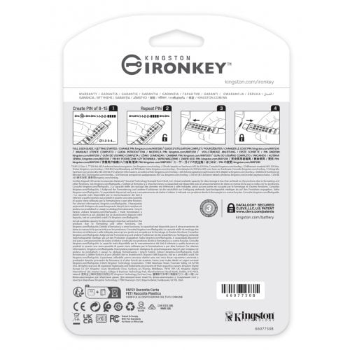 Купити Накопичувач Kingston IronKey Keypad 200 64GB USB 3.2 Type-C (IKKP200C/64GB) Blue - ціна в Києві, Львові, Вінниці, Хмельницькому, Франківську, Україні | інтернет-магазин TELEMART.UA фото