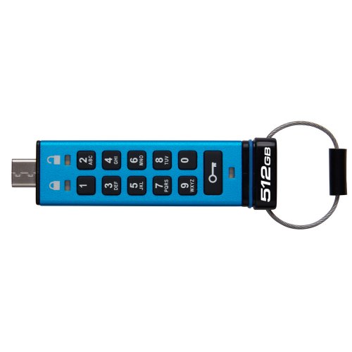 Купить Накопитель Kingston IronKey Keypad 200 512GB USB 3.2 Type-C (IKKP200C/512GB) Blue - цена в Харькове, Киеве, Днепре, Одессе
в интернет-магазине Telemart фото