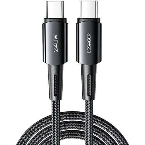 Купити Кабель Essager Sunset USB Type-C to USB Type-C 240W 1m (EXCTT3-CG0G-P) Dark Grey - ціна в Києві, Львові, Вінниці, Хмельницькому, Франківську, Україні | інтернет-магазин TELEMART.UA фото