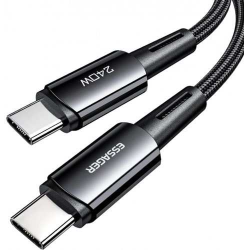 Купити Кабель Essager Sunset USB Type-C to USB Type-C 240W 2m (EXCTT3-CGA0G-P) Dark Grey - ціна в Києві, Львові, Вінниці, Хмельницькому, Франківську, Україні | інтернет-магазин TELEMART.UA фото