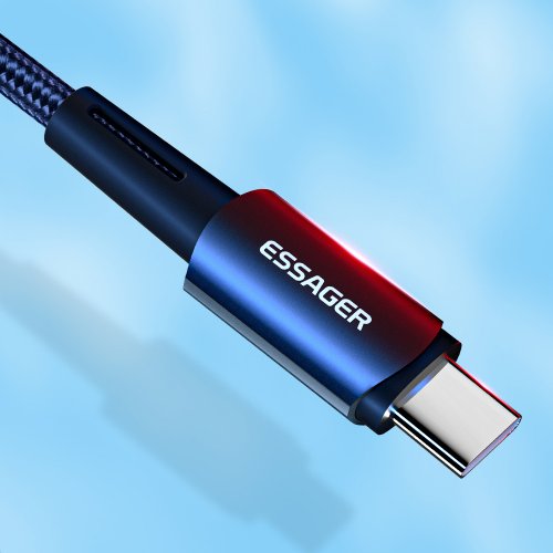 Купити Кабель Essager Sunset USB Type-C to Lightning 20W 2m (EXCTL-CGA01) Black - ціна в Києві, Львові, Вінниці, Хмельницькому, Франківську, Україні | інтернет-магазин TELEMART.UA фото