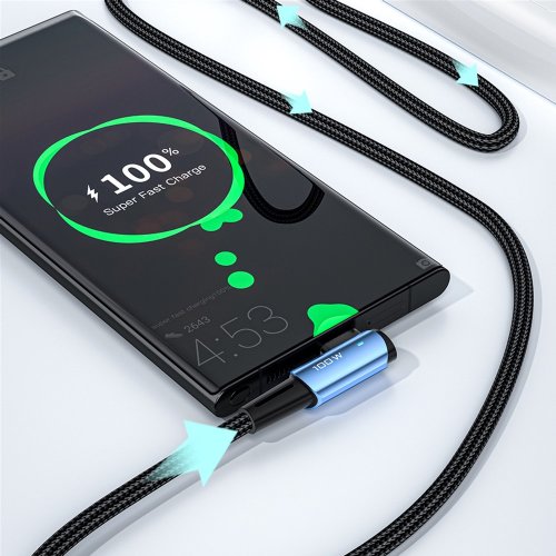 Купити Кабель Essager Sunset Bend USB Type-C to USB Type-C 100W 1m (EXCTT1-CGWT01) Black - ціна в Києві, Львові, Вінниці, Хмельницькому, Франківську, Україні | інтернет-магазин TELEMART.UA фото