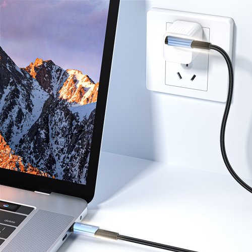 Купити Кабель Essager Sunset Bend USB Type-C to USB Type-C 100W 1m (EXCTT1-CGWT01) Black - ціна в Києві, Львові, Вінниці, Хмельницькому, Франківську, Україні | інтернет-магазин TELEMART.UA фото