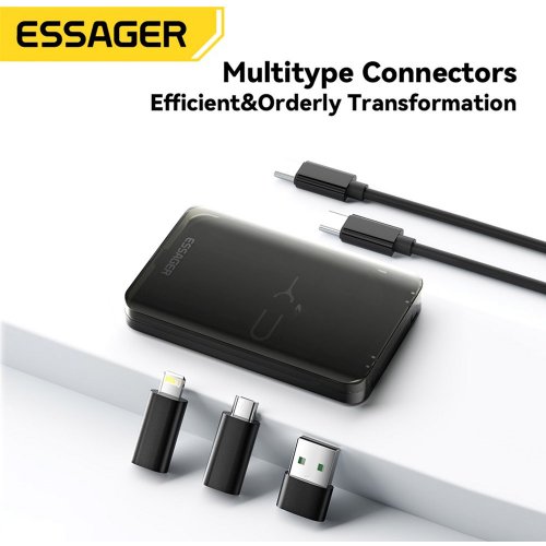 Купити Комплект адаптерів Essager Multifunctional Data Cable Storage Box 0.28m (ECJHZ-JH01-P) Black - ціна в Києві, Львові, Вінниці, Хмельницькому, Франківську, Україні | інтернет-магазин TELEMART.UA фото