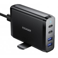 Мережевий зарядний пристрій Essager GaN 2 x USB + 2 x USB Type-C 100W (ECT2CA-FLB01-Z) Black