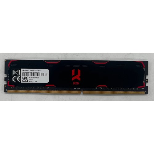 Купить Озу GoodRAM DDR4 8GB 2400Mhz IRDM Black (IR-2400D464L15S/8G) (Восстановлено продавцом, 676780) с проверкой совместимости: обзор, характеристики, цена в Киеве, Днепре, Одессе, Харькове, Украине | интернет-магазин TELEMART.UA фото