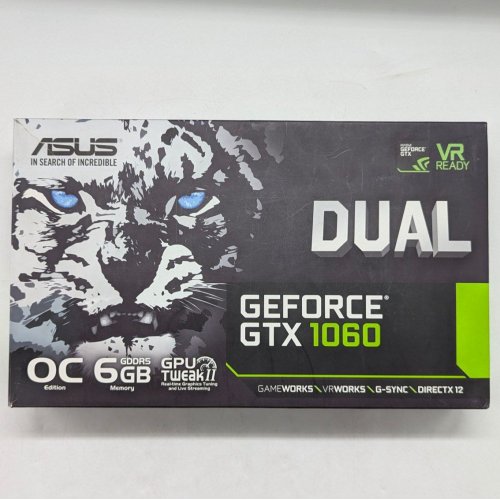 Відеокарта Asus GeForce GTX 1060 Dual OC 6144MB (DUAL-GTX1060-O6G) (Відновлено продавцем, 676806) купити з перевіркою сумісності: огляд, характеристики, ціна у Києві, Львові, Вінниці, Хмельницькому, Івано-Франківську, Україні | інтернет-магазин TELEMART.UA фото