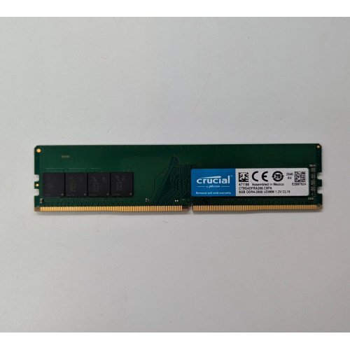 Озп Crucial DDR4 8GB 2666Mhz (CT8G4DFRA266) (Відновлено продавцем, 676835) купити з перевіркою сумісності: огляд, характеристики, ціна у Києві, Львові, Вінниці, Хмельницькому, Івано-Франківську, Україні | інтернет-магазин TELEMART.UA фото