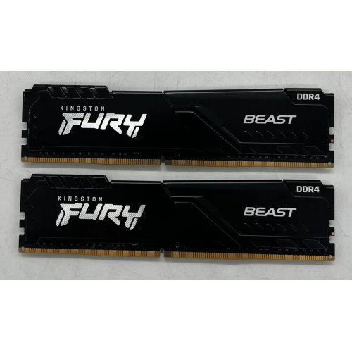 Купить Озу Kingston DDR4 16GB (2x8GB) 3200Mhz FURY Beast Black (KF432C16BBK2/16) (Восстановлено продавцом, 677027) с проверкой совместимости: обзор, характеристики, цена в Киеве, Днепре, Одессе, Харькове, Украине | интернет-магазин TELEMART.UA фото