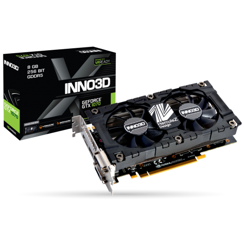 Відеокарта Inno3D GeForce GTX 1070 X2 V4 8192MB (N1070-4SDV-P5DS) (Відновлено продавцем, 677029) купити з перевіркою сумісності: огляд, характеристики, ціна у Києві, Львові, Вінниці, Хмельницькому, Івано-Франківську, Україні | інтернет-магазин TELEMART.UA фото