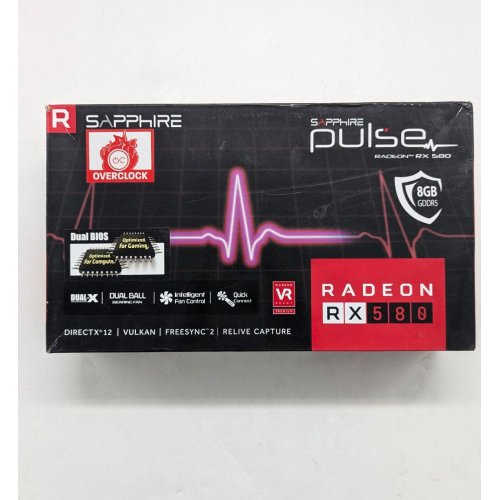 Відеокарта Sapphire Radeon RX 580 PULSE OC 8192MB (11265-05-20G) (Відновлено продавцем, 677074) купити з перевіркою сумісності: огляд, характеристики, ціна у Києві, Львові, Вінниці, Хмельницькому, Івано-Франківську, Україні | інтернет-магазин TELEMART.UA фото