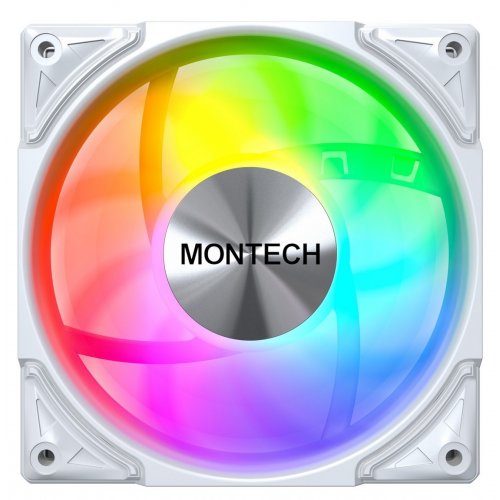 Кулер для корпуса Montech Metal Pro 12 ARGB PWM White купити з перевіркою сумісності: огляд, характеристики, ціна у Києві, Львові, Вінниці, Хмельницькому, Івано-Франківську, Україні | інтернет-магазин TELEMART.UA фото