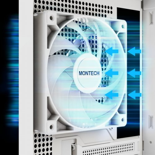 Кулер для корпуса Montech GF120 ARGB PWM White купити з перевіркою сумісності: огляд, характеристики, ціна у Києві, Львові, Вінниці, Хмельницькому, Івано-Франківську, Україні | інтернет-магазин TELEMART.UA фото