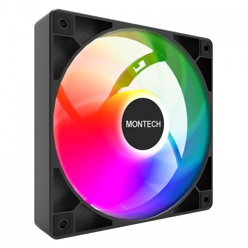 Кулер для корпуса Montech GF120 ARGB PWM Black купити з перевіркою сумісності: огляд, характеристики, ціна у Києві, Львові, Вінниці, Хмельницькому, Івано-Франківську, Україні | інтернет-магазин TELEMART.UA фото