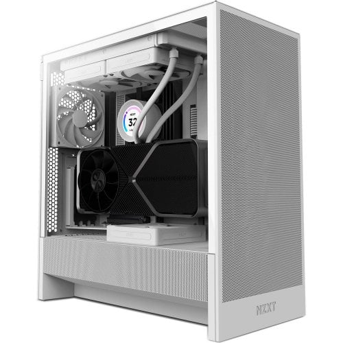 Корпус NZXT H5 Flow без БЖ (CC-H52FW-01) White купити з перевіркою сумісності: огляд, характеристики, ціна у Києві, Львові, Вінниці, Хмельницькому, Івано-Франківську, Україні | інтернет-магазин TELEMART.UA фото