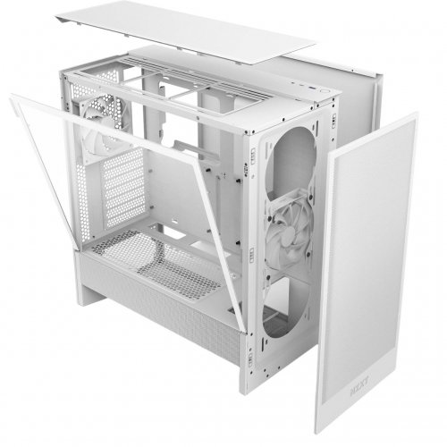 Корпус NZXT H5 Flow без БЖ (CC-H52FW-01) White купити з перевіркою сумісності: огляд, характеристики, ціна у Києві, Львові, Вінниці, Хмельницькому, Івано-Франківську, Україні | інтернет-магазин TELEMART.UA фото