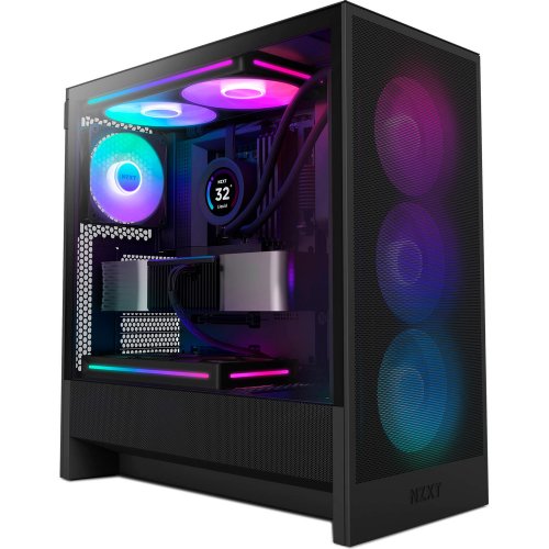 Купить Корпус NZXT H5 Flow RGB без БП (CC-H52FB-R1) Black с проверкой совместимости: обзор, характеристики, цена в Киеве, Днепре, Одессе, Харькове, Украине | интернет-магазин TELEMART.UA фото