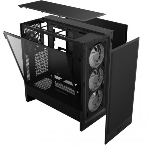 Корпус NZXT H5 Flow RGB без БЖ (CC-H52FB-R1) Black купити з перевіркою сумісності: огляд, характеристики, ціна у Києві, Львові, Вінниці, Хмельницькому, Івано-Франківську, Україні | інтернет-магазин TELEMART.UA фото