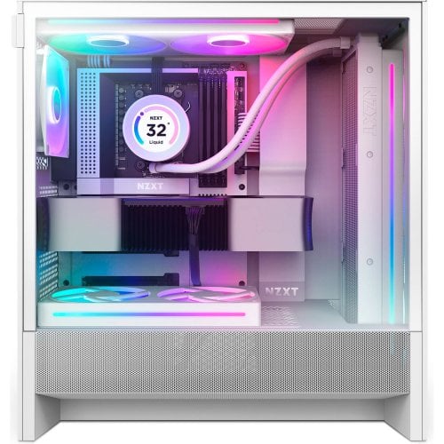 Корпус NZXT H5 Flow RGB без БЖ (CC-H52FW-R1) White купити з перевіркою сумісності: огляд, характеристики, ціна у Києві, Львові, Вінниці, Хмельницькому, Івано-Франківську, Україні | інтернет-магазин TELEMART.UA фото