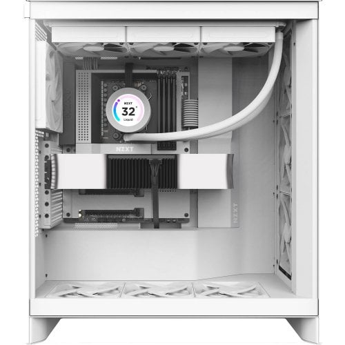 Корпус NZXT H7 Flow без БЖ (CM-H72FW-01) White купити з перевіркою сумісності: огляд, характеристики, ціна у Києві, Львові, Вінниці, Хмельницькому, Івано-Франківську, Україні | інтернет-магазин TELEMART.UA фото