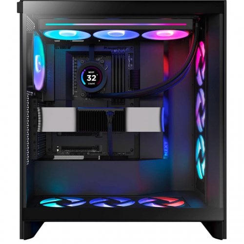 Корпус NZXT H7 Flow RGB без БЖ (CM-H72FB-R1) Black купити з перевіркою сумісності: огляд, характеристики, ціна у Києві, Львові, Вінниці, Хмельницькому, Івано-Франківську, Україні | інтернет-магазин TELEMART.UA фото