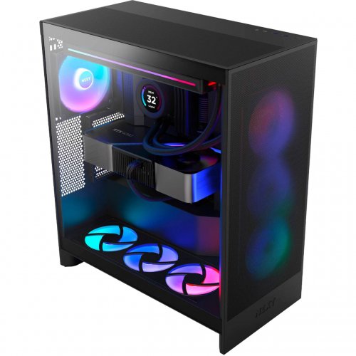 Купить Корпус NZXT H7 Flow RGB без БП (CM-H72FB-R1) Black с проверкой совместимости: обзор, характеристики, цена в Киеве, Днепре, Одессе, Харькове, Украине | интернет-магазин TELEMART.UA фото