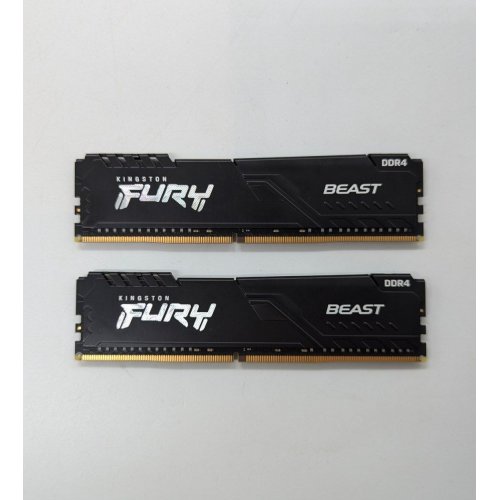 Озп Kingston DDR4 32GB (2x16GB) 3200Mhz FURY Beast Black (KF432C16BB1K2/32) (Відновлено продавцем, 677160) купити з перевіркою сумісності: огляд, характеристики, ціна у Києві, Львові, Вінниці, Хмельницькому, Івано-Франківську, Україні | інтернет-магазин TELEMART.UA фото