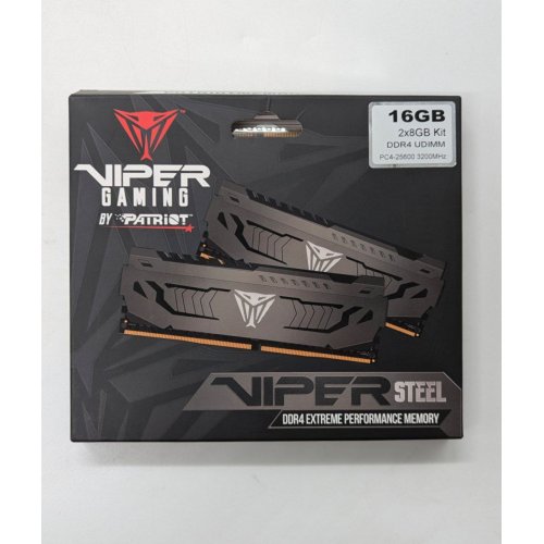 Озп Patriot DDR4 16GB (2x8GB) 3200Mhz Viper Steel (PVS416G320C6K) (Відновлено продавцем, 677191) купити з перевіркою сумісності: огляд, характеристики, ціна у Києві, Львові, Вінниці, Хмельницькому, Івано-Франківську, Україні | інтернет-магазин TELEMART.UA фото