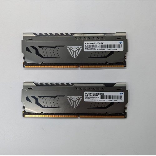 Озп Patriot DDR4 16GB (2x8GB) 3200Mhz Viper Steel (PVS416G320C6K) (Відновлено продавцем, 677191) купити з перевіркою сумісності: огляд, характеристики, ціна у Києві, Львові, Вінниці, Хмельницькому, Івано-Франківську, Україні | інтернет-магазин TELEMART.UA фото