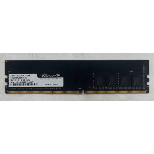 Озп Team 16 GB DDR4 2666 MHz Elite (TED416G2666C19BK) (Відновлено продавцем, 677208) купити з перевіркою сумісності: огляд, характеристики, ціна у Києві, Львові, Вінниці, Хмельницькому, Івано-Франківську, Україні | інтернет-магазин TELEMART.UA фото