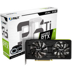 Видеокарта Palit GeForce RTX 3060 Ti Dual V1 OC 8192MB (NE6306TS19P2-190AD) LHR (Восстановлено продавцом, 677227)