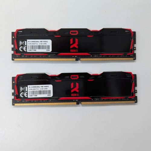 Купить Озу GoodRAM DDR4 16GB (2x8GB) 2666Mhz IRDM X Black (IR-X2666D464L16S/16GDC) (Восстановлено продавцом, 677700) с проверкой совместимости: обзор, характеристики, цена в Киеве, Днепре, Одессе, Харькове, Украине | интернет-магазин TELEMART.UA фото