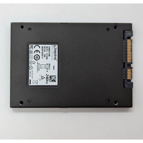 Ssd-диск Kingston SSDNow A400 TLC 240GB 2.5'' (SA400S37/240G) (Відновлено продавцем, 677704) купити з перевіркою сумісності: огляд, характеристики, ціна у Києві, Львові, Вінниці, Хмельницькому, Івано-Франківську, Україні | інтернет-магазин TELEMART.UA фото