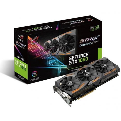 Відеокарта Asus ROG GeForce GTX 1060 STRIX OC 6144MB (STRIX-GTX1060-O6G-GAMING) (Відновлено продавцем, 677758) купити з перевіркою сумісності: огляд, характеристики, ціна у Києві, Львові, Вінниці, Хмельницькому, Івано-Франківську, Україні | інтернет-магазин TELEMART.UA фото